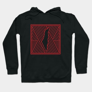 Palestinian Map In Arabic Middle Eastern Pattern Design - All Freedom Roads Lead to Palestine Solidarity Design -red Hoodie